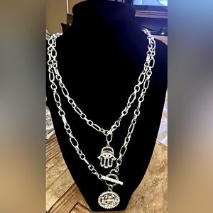 BRAND NEW, WITH TAGS!! Lane Bryant Pave Hamsa Layered Necklace